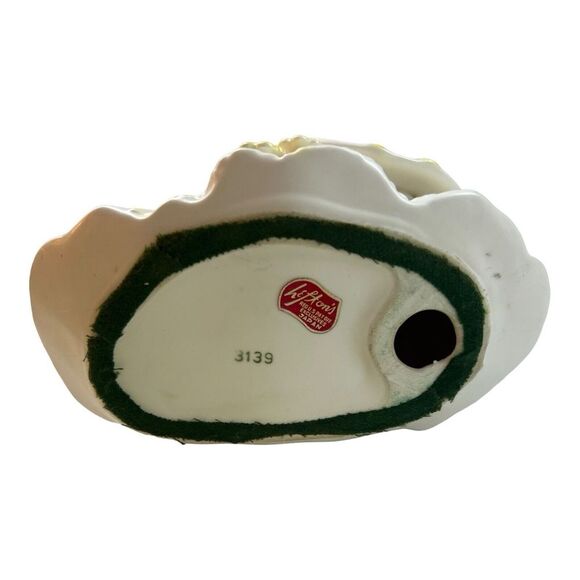 Vintage Lefton Girl Planter‎ Brunette with Bow  Dress W/Yellow Flowers & Hat - Picture 5 of 7